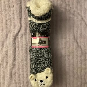 🐻‍❄️ Polar Bear CUDDL DUDS WOMEN'S SHERPA SLIPPER SOCKS 2 PAIR New NWT🐻‍❄️